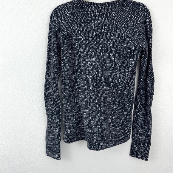 Lululemon Women's Runderful Long Sleeve Active Top Jacquard Black White Size 12 - Picture 9 of 10